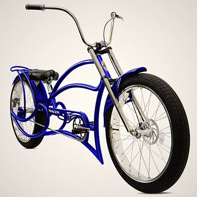 26 inch Chopper Stretch Cruiser Bike for Men 3 Speed Fat tires Bicycle Lowrider