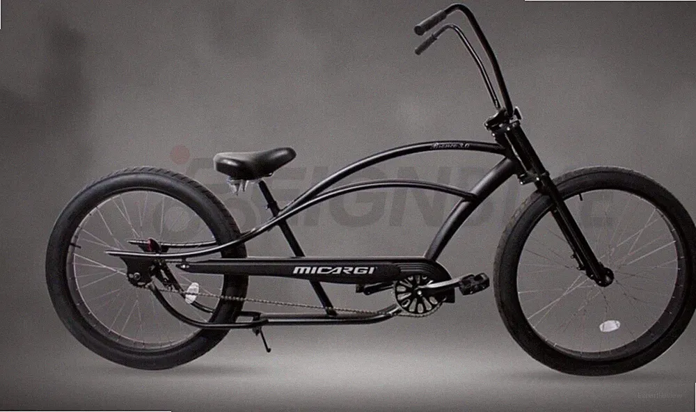 29" Fat Tire Lowrider Beach Cruiser Bicycle High Handlebar Chopper Black Bike