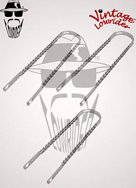 3 Vintage Lowrider 16" Double Square Twisted Fender Brace Chrome Bike Bicycle