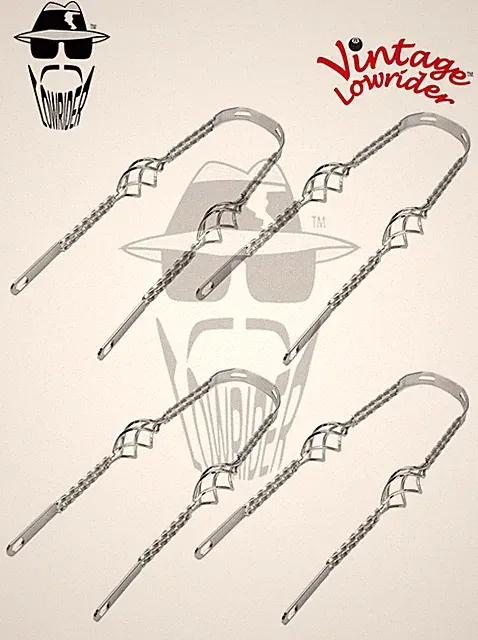 4 Vintage Lowrider 20" Double Square TWISTED CAGE Fender Brace Chrome Bicycle.