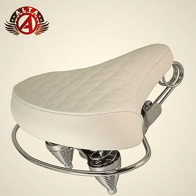 ALTA Beach Cruiser Bicycle Deluxe Comfort Seat White Diamond Saddle w/Springs.