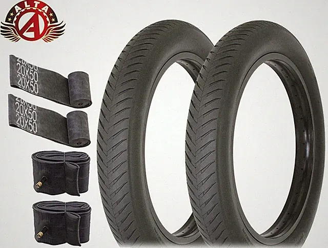 ALTA BICYCLE WIRE BEAD WIDE TIRES 20 x 3.00 FAT/CHOPPER SLICK RIDE 6PC SET.