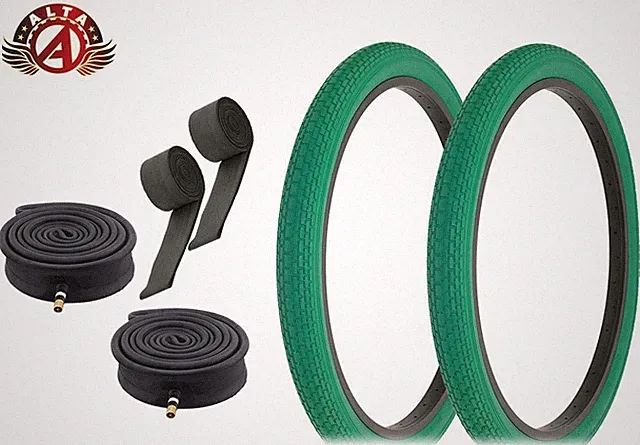 ALTA PERFORMANCE Bicycle 24" x 2.125" Green Durable TIRES Mini BRICK 6pc SET.