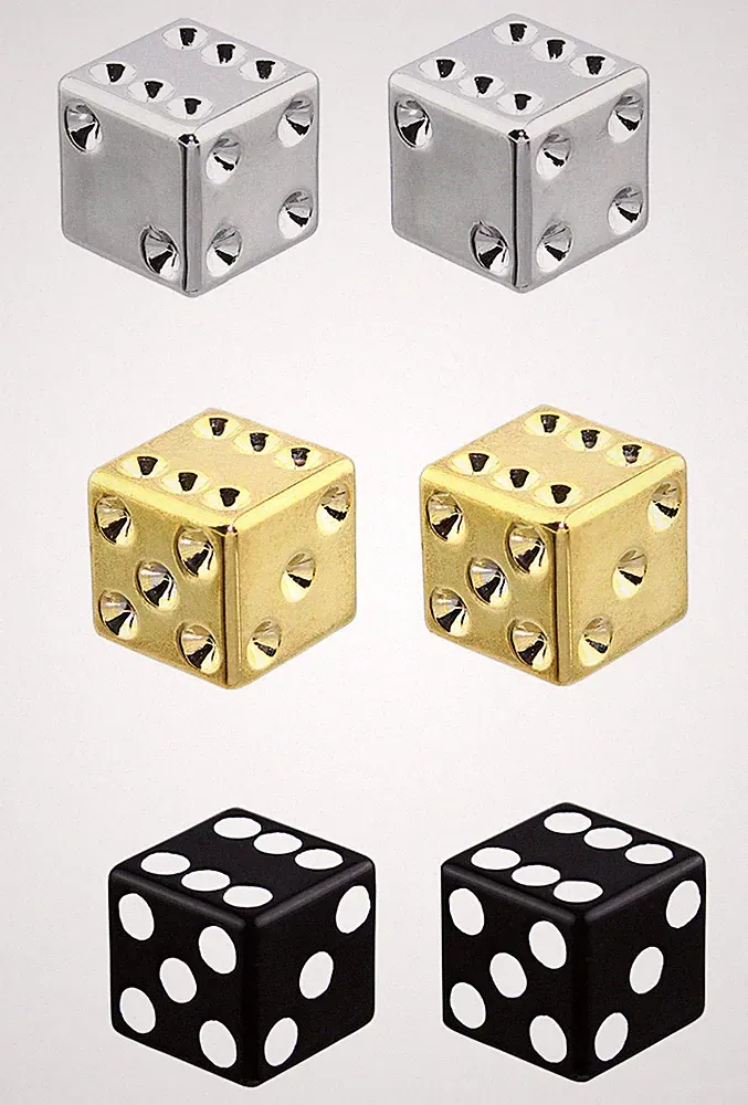 F&R Dice Bicycle Valve Caps Lowrider BMX Chopper Bike Beach Cruiser Schrader.