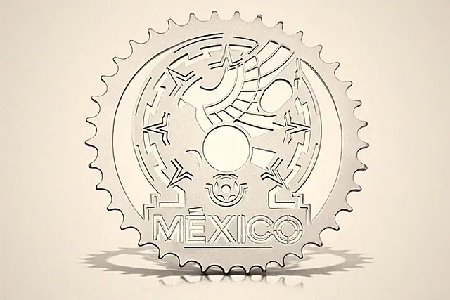 Lowrider Bicycle LaserCut Mirror Chrome Mexico National Club 36T Custom Sprocket