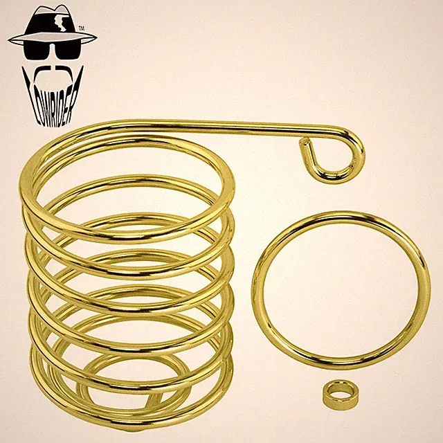 ORIGINAL LOWRIDER Bicycle Round Cup Holder Gold 105mm Height Fits 3/8" or 14mm.