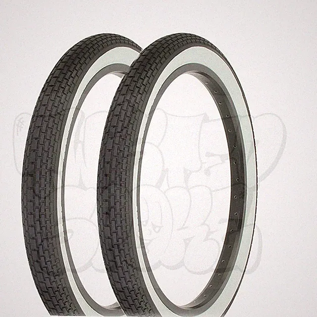 PAIR Duro HF-120A Street Brick Lowrider Bike Tires Black White Walls 20 x 2.125