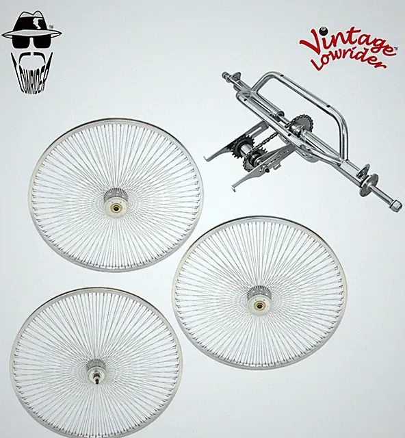 Vintage Lowrider 26" Chrome Complete Trike Conversion Kit – Bike to Tricycle Set